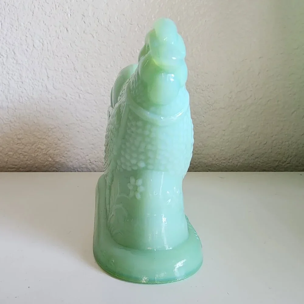 Hallmark Jadeite Jadite Chicken Pulling Easter Eggs Green Glass Jade ite Vintage